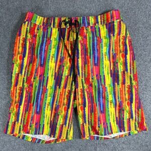 Hreski Multi-Color Stripes Swimming Board Shorts Men's Size 38 Swim Trunks
